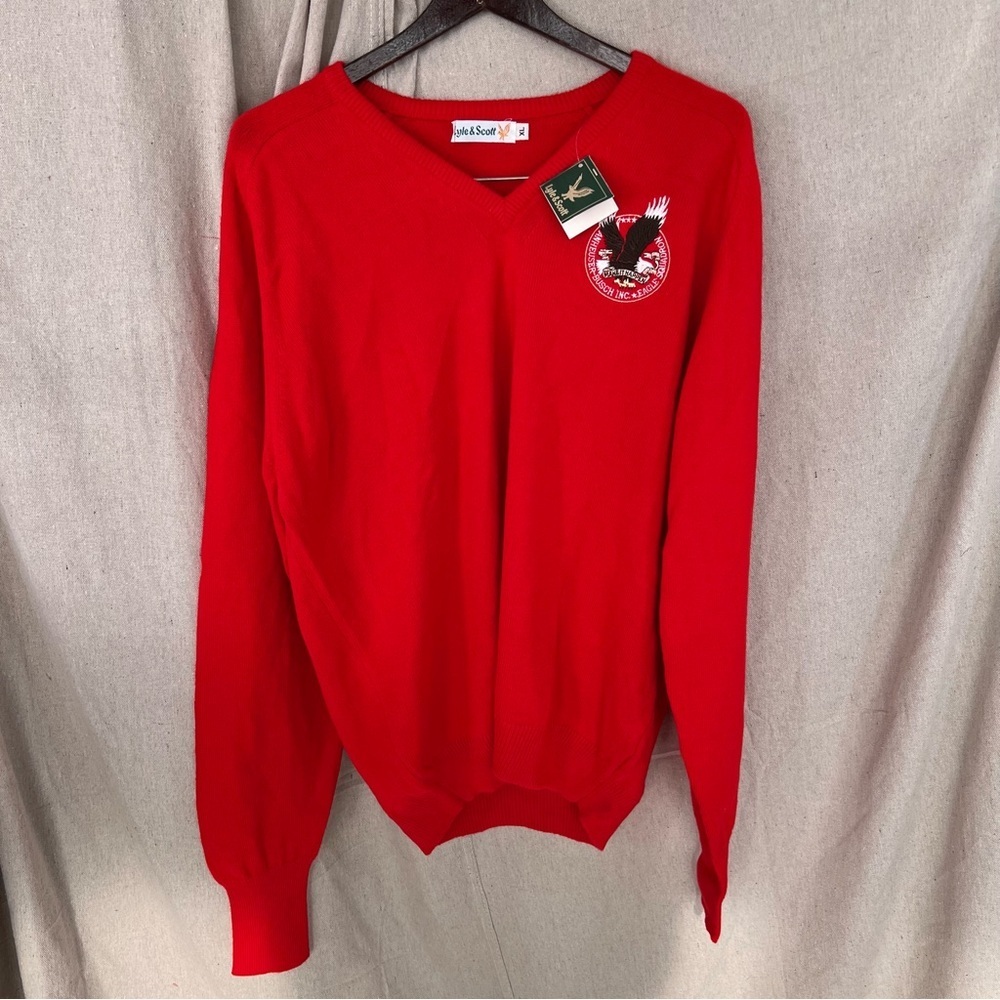 NWT Vintage Lyle & Scott Size XL Anheuser-Busch Eagle Squadron Red Sweater